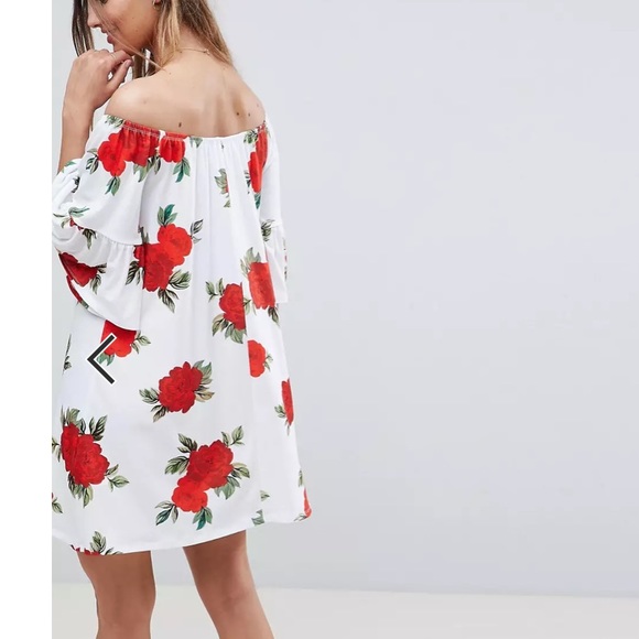 ASOS Off the Shoulder Floral Print Dress - Picture 2 of 4